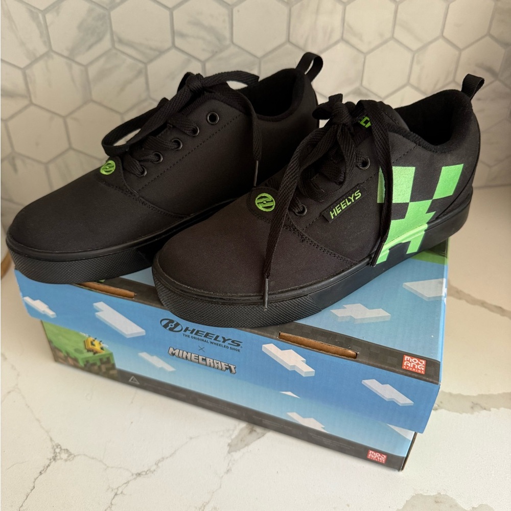 Heelys x Minecraft Black and Neon Green Sneakers